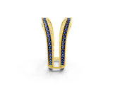 Yellow gold Round Blue Sapphire Milgrain Eternity Band with Channel Setting_20