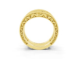 Yellow gold Round Blue Sapphire Milgrain Eternity Band with Channel Setting_21