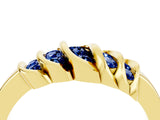 Yellow gold Round Blue Sapphire Multi-Row Crossover Band_10