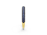 Yellow gold Round Blue Sapphire Pavé Eternity Band with Shared Prong Setting_8