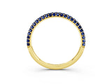 Yellow gold Round Blue Sapphire Pavé Eternity Band with Shared Prong Setting_9