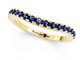 Yellow gold Round Blue Sapphire Pavé Half Eternity Band with Shared Prong Setting_7