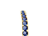 Yellow gold Round Blue Sapphire Pavé Set Curved Wedding Band_11