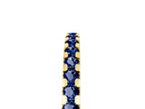 10K Yellow Gold Round Blue Sapphire Pavé Set Eternity Band with Micro Prong Setting