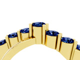Yellow gold Round Blue Sapphire Prong-Set Crossover Band_10