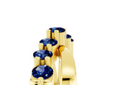 Yellow gold Round Blue Sapphire Prong-Set Crossover Band_11