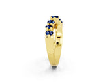 Yellow gold Round Blue Sapphire Prong-Set Crossover Band_8