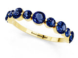 Yellow gold Round Blue Sapphire Scalloped Prong Set Eternity Band_19