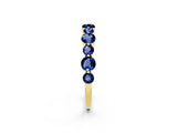 Yellow gold Round Blue Sapphire Scalloped Prong Set Eternity Band_20