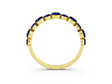 Yellow gold Round Blue Sapphire Scalloped Prong Set Eternity Band_21