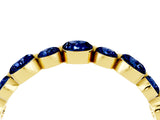 Yellow gold Round Blue Sapphire Scalloped Prong Set Eternity Band_22