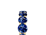 10K Yellow Gold Round Blue Sapphire Shared Prong Eternity Band