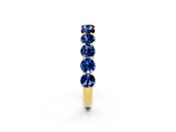 10K Yellow Gold Round Blue Sapphire Shared Prong Eternity Band
