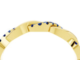 Yellow gold Round Blue Sapphire Twist Eternity Band with Pavé Setting_10