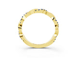 Yellow gold Round Blue Sapphire Twist Eternity Band with Pavé Setting_9