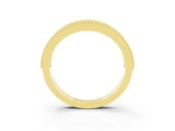 Yellow gold Round Blue Sapphire Twist Milgrain Band with Bezel Setting_15