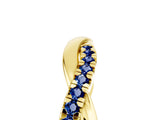 Yellow gold Round Blue Sapphire Twisted Infinity Band with Prong Setting_11