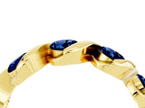 Yellow gold Round Blue Sapphire Wave Band with Channel Setting and Shared Prongs_10