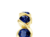 Yellow gold Round Blue Sapphire Wave Band with Channel Setting and Shared Prongs_11