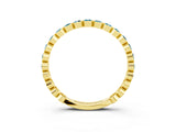 Yellow gold Round Blue Topaz Bezel Set Eternity Band_10