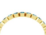 Yellow gold Round Blue Topaz Bezel Set Eternity Band_11