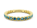 Yellow gold Round Blue Topaz Bezel Set Eternity Band_7