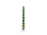 Yellow gold Round Blue Topaz Bezel Set Eternity Band_9