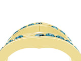 Yellow gold Round Blue Topaz Channel-Set Chevron Band_10