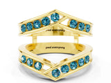 Yellow gold Round Blue Topaz Channel-Set Chevron Band_6