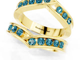 Yellow gold Round Blue Topaz Channel-Set Chevron Band_7