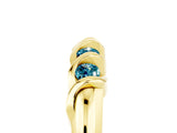 Yellow gold Round Blue Topaz Eternity Band with Twist Prong Setting_11