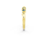 Yellow gold Round Blue Topaz Eternity Band with Twist Prong Setting_8