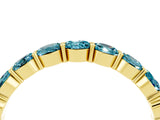 Yellow gold Round Blue Topaz Eternity Band with U-Prong Setting_34