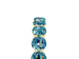 Yellow gold Round Blue Topaz Eternity Band with U-Prong Setting_35
