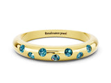 Yellow gold Round Blue Topaz Flush-Set Comfort Fit Band_6