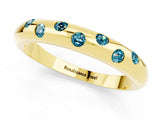Yellow gold Round Blue Topaz Flush-Set Comfort Fit Band_7