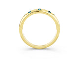 Yellow gold Round Blue Topaz Flush-Set Comfort Fit Band_9