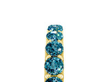 Yellow gold Round Blue Topaz Half Eternity Band with Classic Prong Setting_11