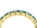 Yellow gold Round Blue Topaz Half-Eternity Prong-Set Band_10