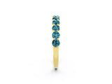 Yellow gold Round Blue Topaz Half-Eternity Prong-Set Band_8