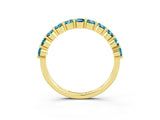 Yellow gold Round Blue Topaz Half-Eternity Prong-Set Band_9