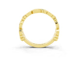 Yellow gold Round Blue Topaz Leaf Eternity Band with Bezel Setting_81