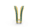 Yellow gold Round Blue Topaz Milgrain Eternity Band with Channel Setting_20