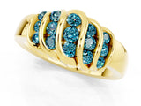 Yellow gold Round Blue Topaz Multi-Row Crossover Band_7