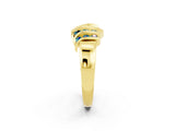 Yellow gold Round Blue Topaz Multi-Row Crossover Band_8