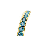 Yellow gold Round Blue Topaz Pavé Curved Band with Shared Prong Setting_11