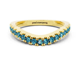 Yellow gold Round Blue Topaz Pavé Curved Band with Shared Prong Setting_6