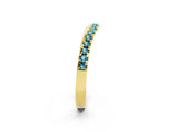 Yellow gold Round Blue Topaz Pavé Curved Band with Shared Prong Setting_8