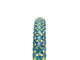 Yellow gold Round Blue Topaz Pavé Eternity Band with Shared Prong Setting_11