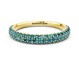 Yellow gold Round Blue Topaz Pavé Eternity Band with Shared Prong Setting_6